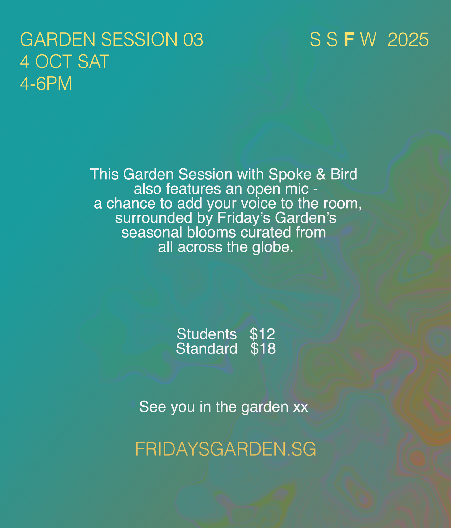 Garden Sessions 03: Spoke & Bird (Poetry Open Mic)